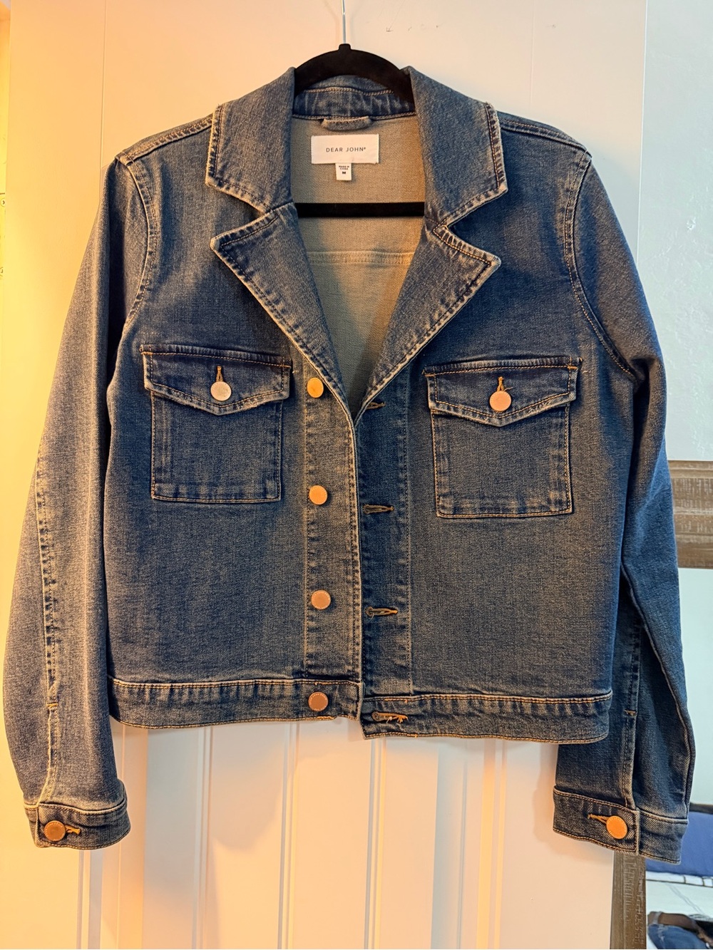 Dear John Women’s Blue Denim Blazer - Classic Brass Buttons